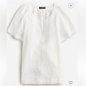 J. Crew Linen Flutter Sleeve Top